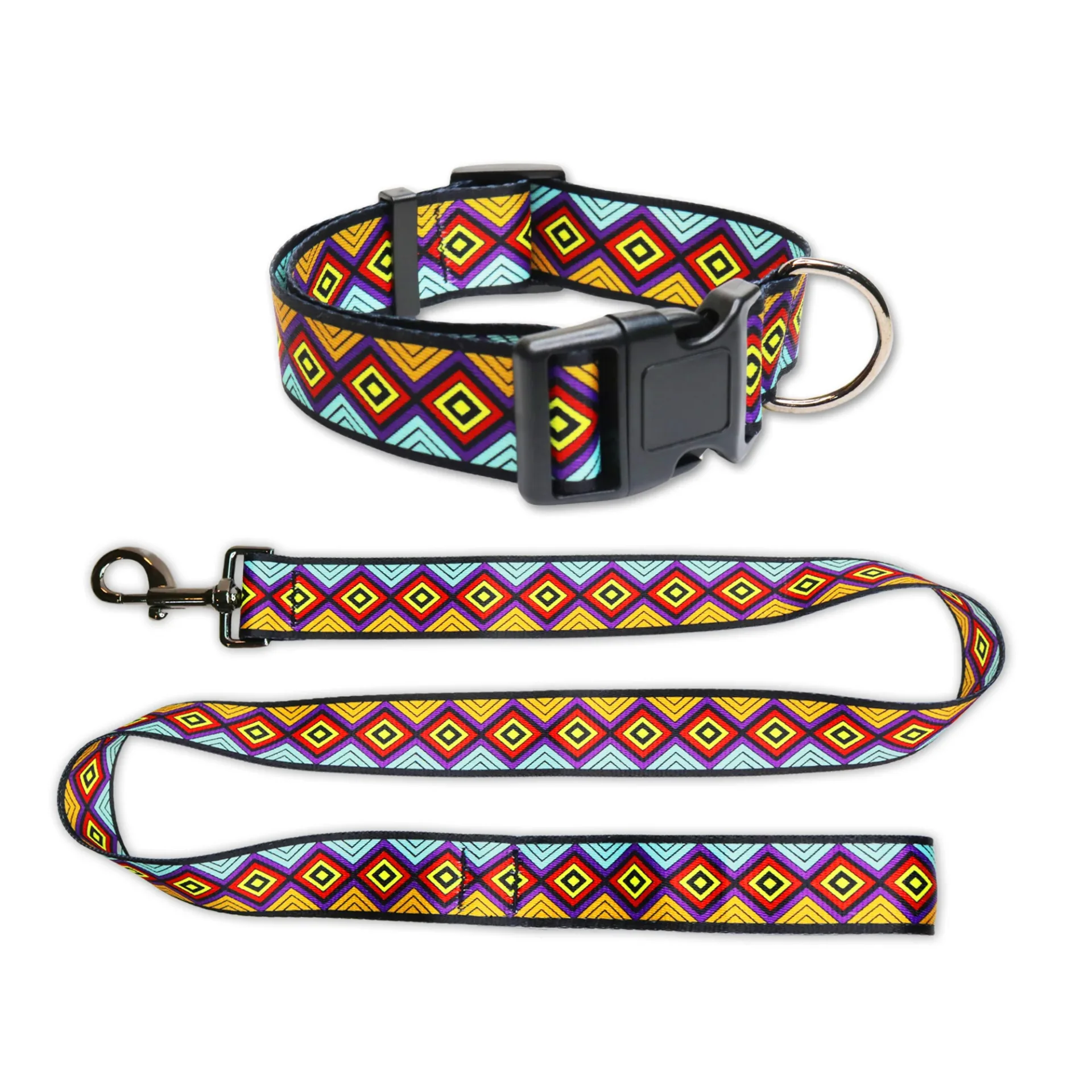 Printed Nylon Collar with Leash