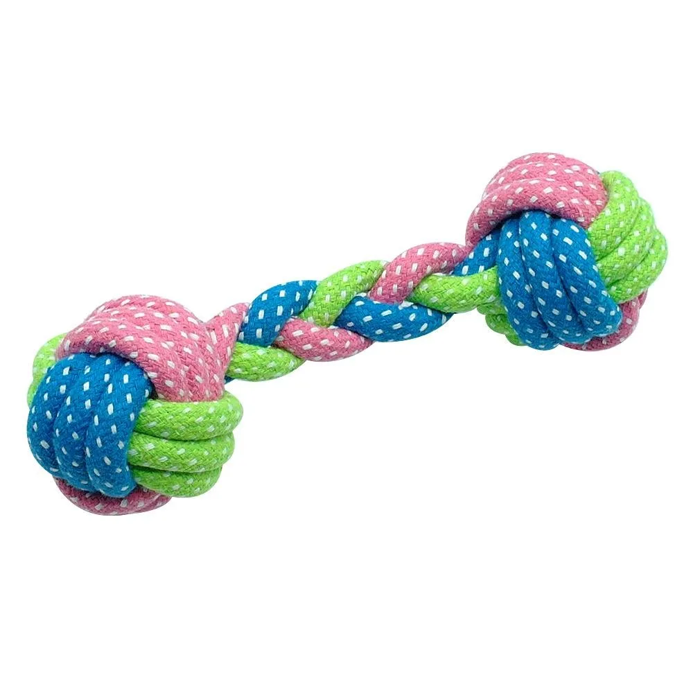 Polyester-Cotton Rope Dumble Toy with Ball