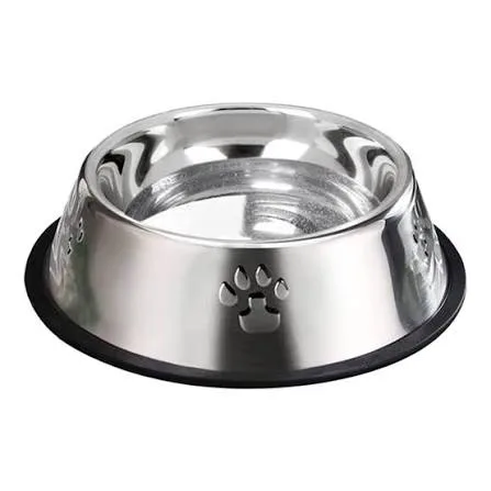 Bella Dog Bowl with Fixed Black Rubber Base