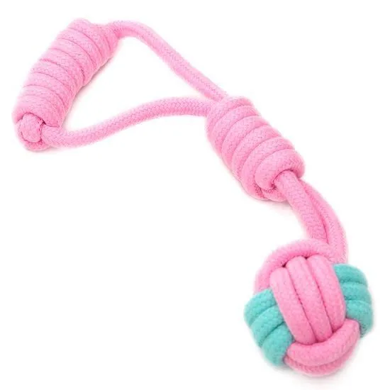 Polyester-Cotton Rope Ball with Handle Toy
