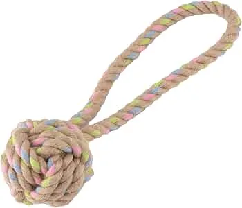 Polyester-Cotton Rope Ball Toy with Handle