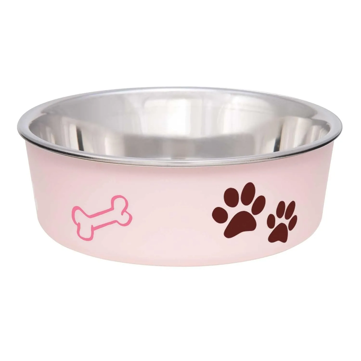 Bella Dog Bowl with Fixed Black Rubber Base