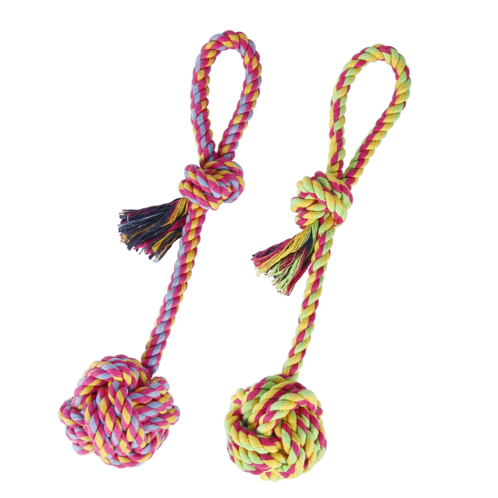 Polyester-Cotton Rope Ball Toy with Handle