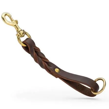 Leather Flat Leash with Brass Hook